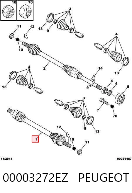 Левая полуось Posterparts BB1312