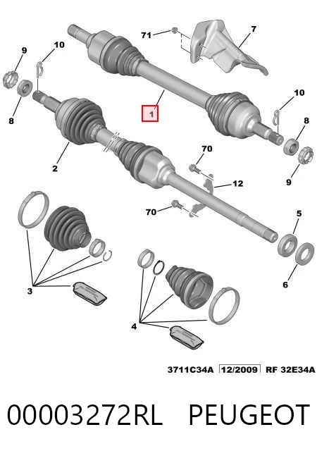 Левая полуось T39121 Polcar