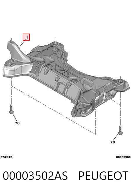 Подрамник передней подвески на Peugeot 307 CC 3B
