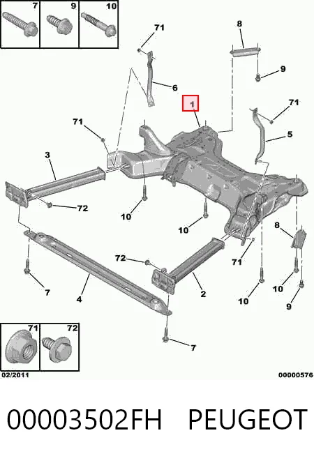Передняя балка Citroen Berlingo фургон (B9) (2008 - 2018) цена, от 55.93 USD