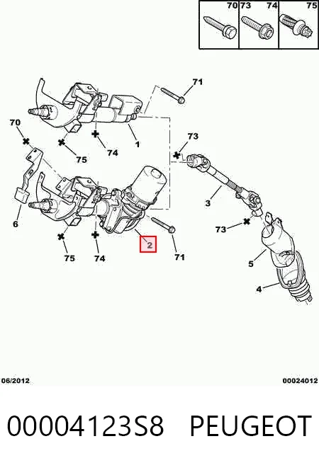 Колонка рулевого управления на Citroen C1 I PM, PN