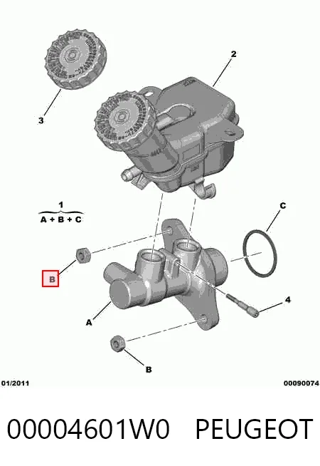Цилиндр главный тормоза (гидротормозов) Citroen C-Crosser внедорожник (EP) (2007 - 2012) цена, от 22.81 USD