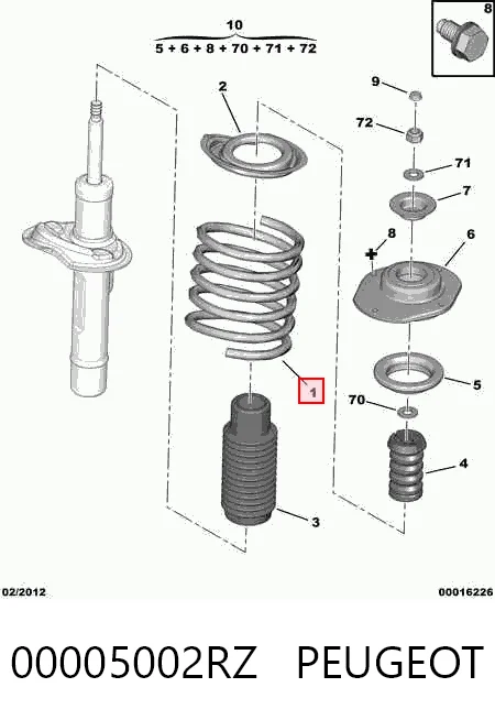 Купить Передняя пружина Пежо 405 II 4B