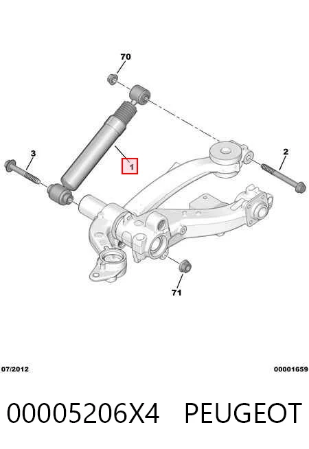 Стойка амортизатора задняя Peugeot 206 SW универсал (2E, K) (2002 - 2006) цена, от 86.81 USD