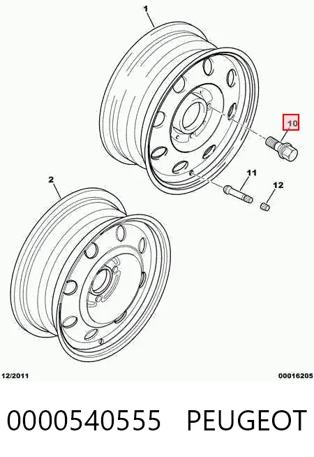 Купить Колесный болт Пежо 307  3A, 3C