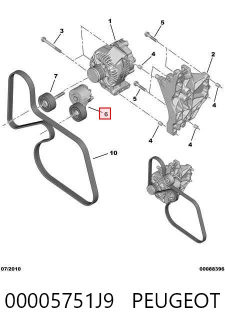 Натяжитель клинового ремня на Fiat Fiorino  225
