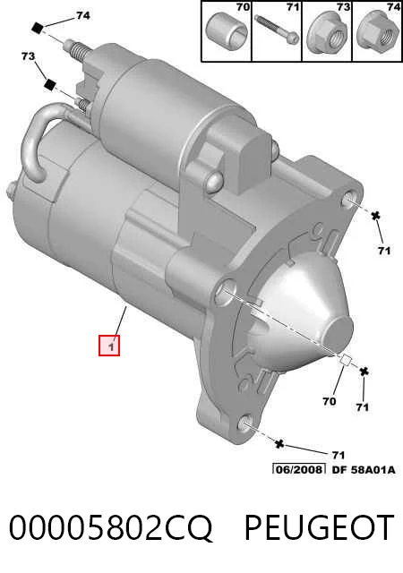 Стартер PEUGEOT 00005802CQ