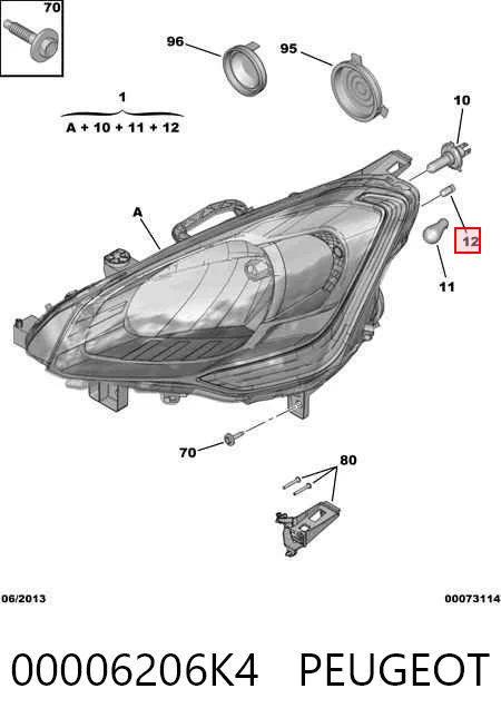 Правая блок фара Peugeot Partner Tepee минивэн (2008 - 2018) цена, от 130.64 USD