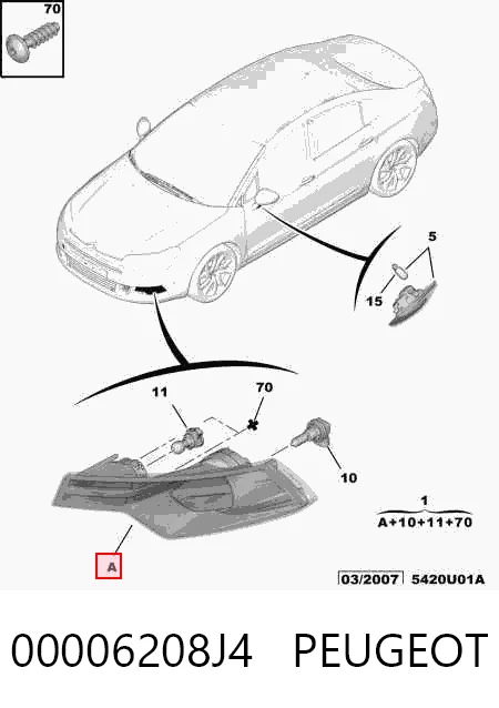 Противотуманная фара левая на Citroen C5  III  RW