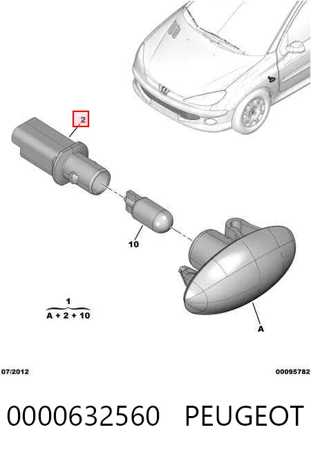 Повторитель поворота в крыло Peugeot 307 хэтчбек (3A, 3C) (2000 - 2012) цена, от 3.63 USD