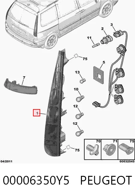 Задний левый стоп на Citroen C8  EA, EB