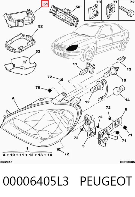 Датчик дождя Peugeot 406 8B