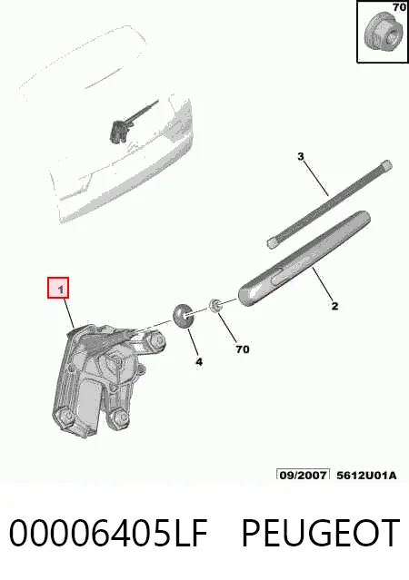Моторчик заднего стеклоочистителя Ситроен С5  III 