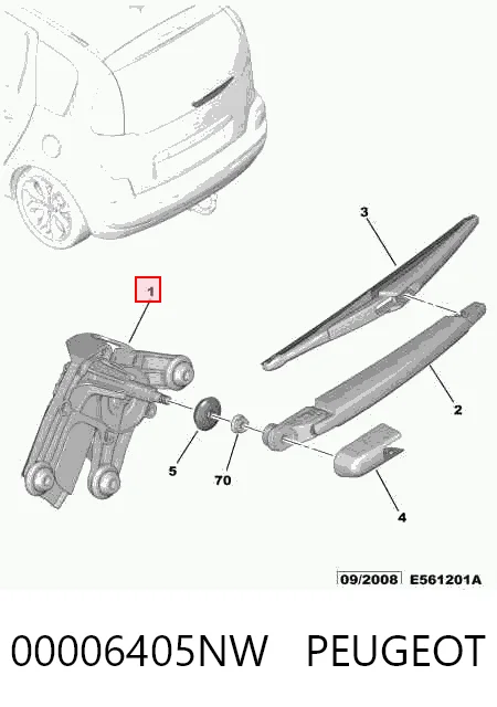 Мотор заднего стеклоочистителя на Citroen C3 Picasso SH
