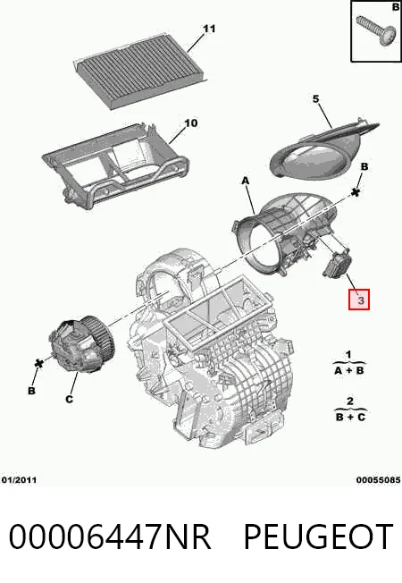 Привод системы автоматического управления отопителем на Citroen C3 I FC