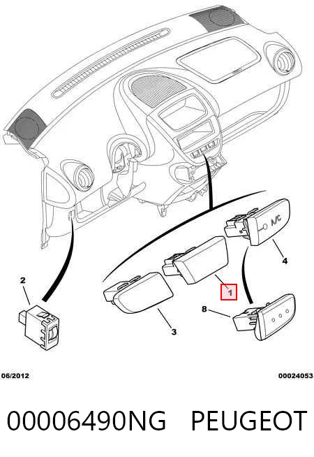Аварийная кнопка на Citroen C1 I PM, PN
