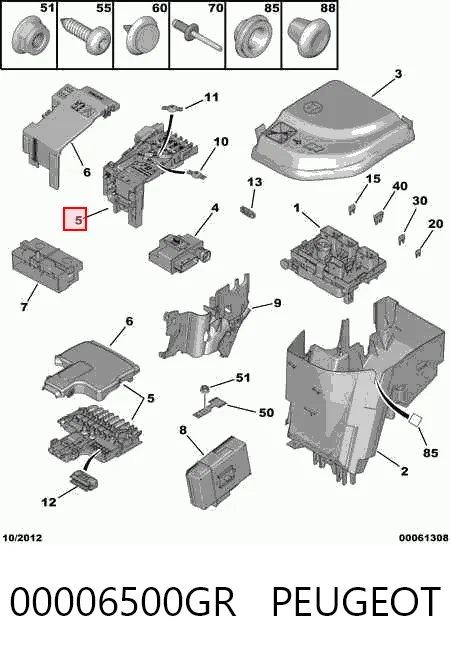 Блок предохранителей PEUGEOT 00006500GR