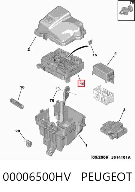 Монтажный блок предохранителей на Peugeot 207  WA, WC