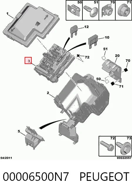 Монтажный блок Пежо 206 SW