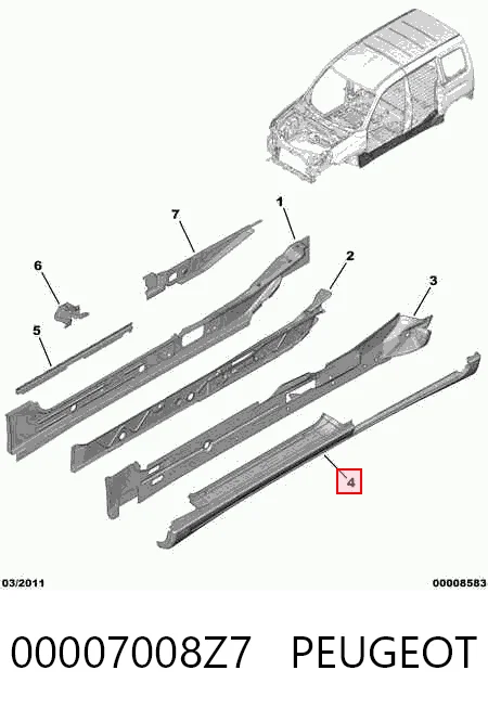 Порог внешний правый 2405000202 4cars