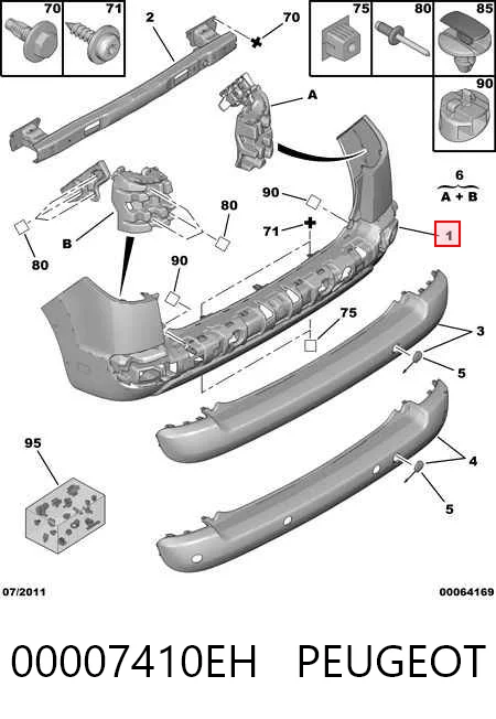 Задний бампер на Peugeot 207 SW WK