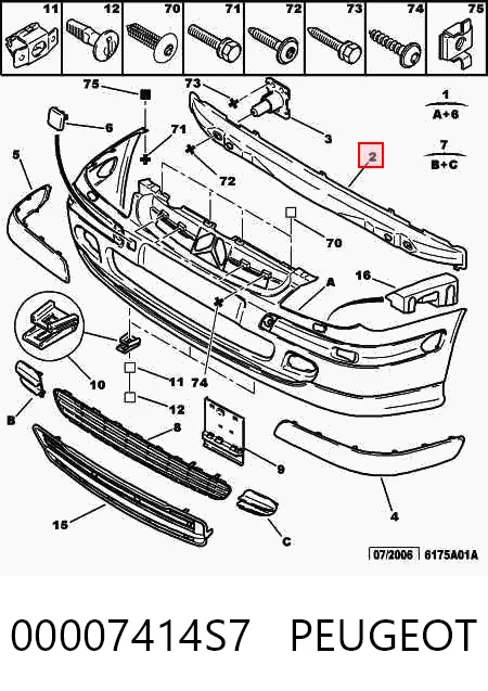 Балка бампера переднего на Citroen C5 I DC