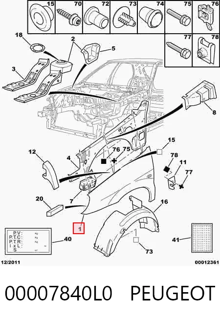 Переднее левое крыло на Citroen Xsara  N1