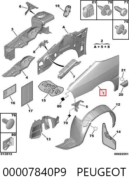 Крыло переднее левое Fiat Scudo фургон (220L) (1996 - 2006) цена, от 59.24 USD