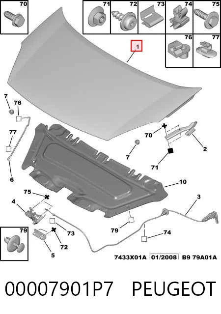 Капот на Peugeot Partner Tepee 