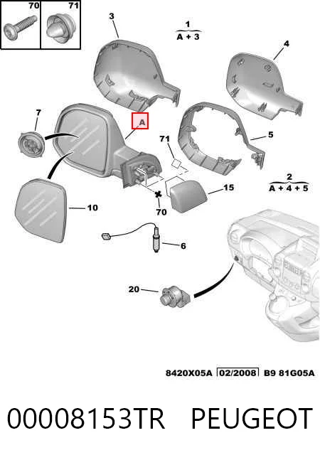 Зеркало заднего вида, левое Transporterparts 030003 цена, от 63.04 USD