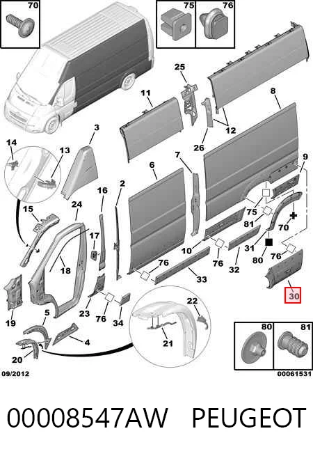 Молдинг задней арки крыла, левый Fiat/Alfa/Lancia 8547AW цена, от 33.57 USD