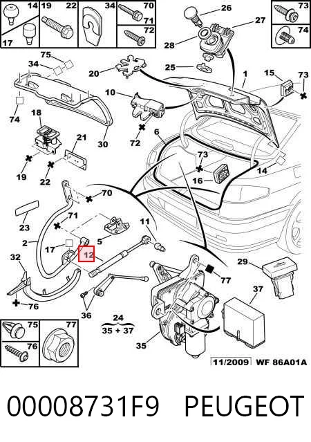 Газовый упор багажника Stabilus 68834