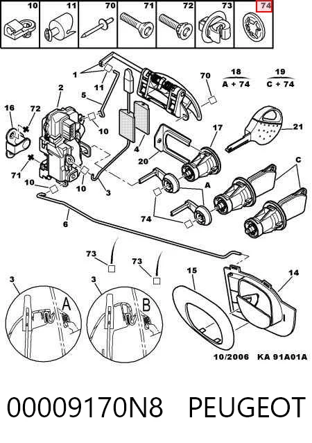 Купить 9170N8 VALEO Комплект замков (личинки)