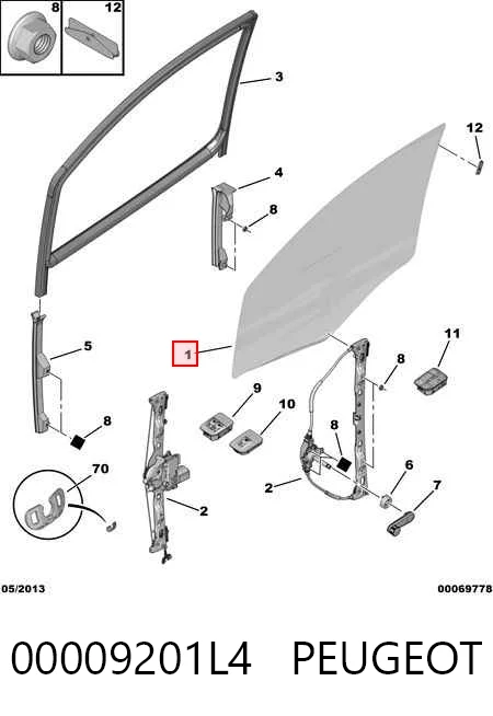 GS2611D301 XYG Стекло двери передней левой