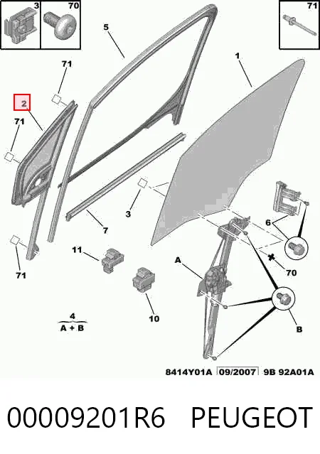 AB66069A XYG Стекло-форточка двери, передней, левой