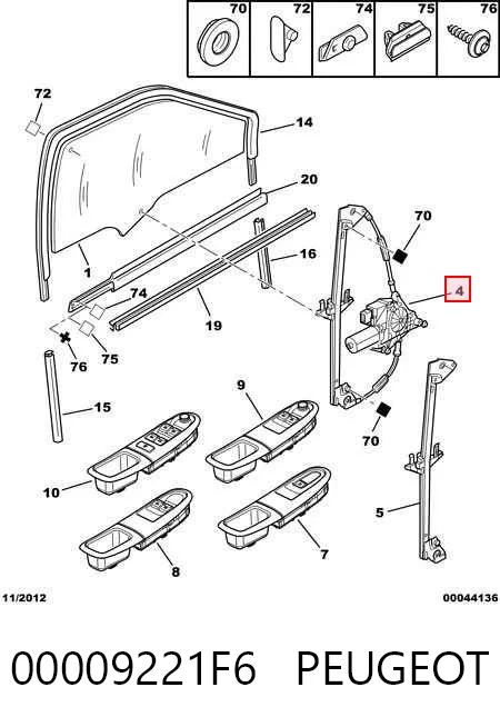  Стеклоподъемник передней левой двери Peugeot 406 