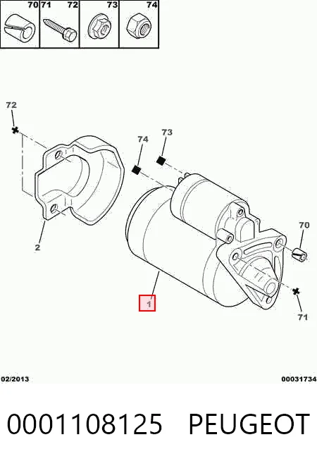 0001108125 Peugeot/Citroen Стартер автомобиля