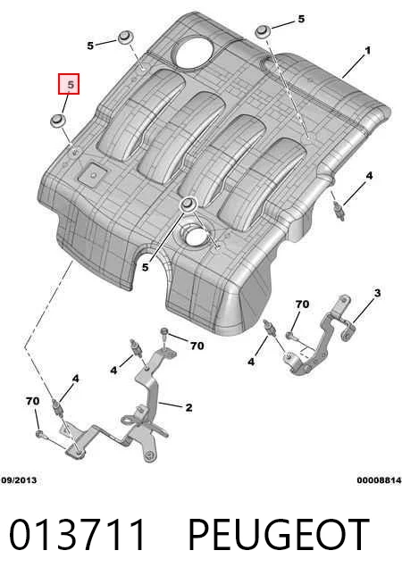 013711 Peugeot/Citroen Подушка декоративной крышки мотора