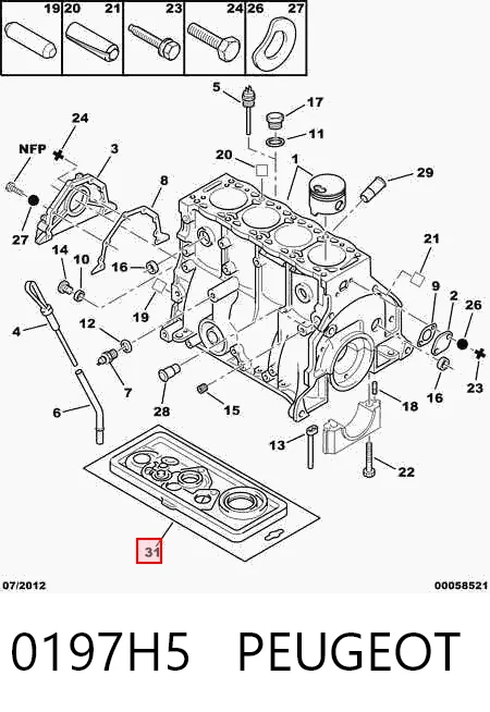 Комплект прокладок на двигатель на Peugeot 405 II 4B
