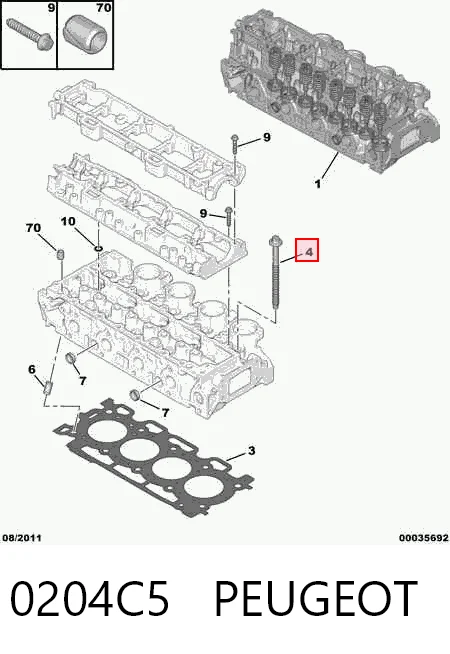  Болт ГБЦ Mitsubishi ASX 