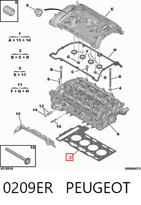 0209ER Peugeot/Citroen Прокладка головки блока