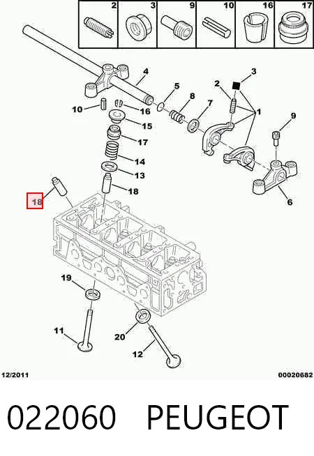 Направляющая втулка клапана на Peugeot Bipper  225L