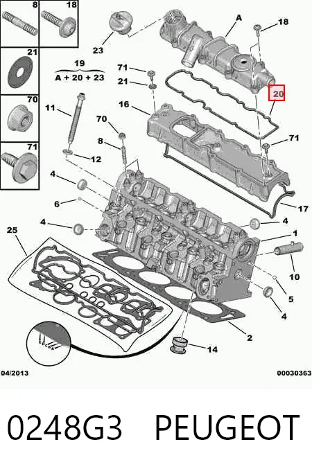 0248G3 Peugeot/Citroen Крышка двигателя