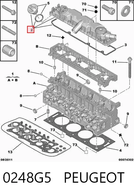0248G5 Peugeot/Citroen Крышка двигателя