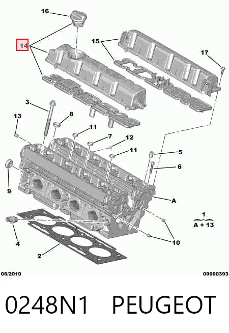 0248N1 Peugeot/Citroen Крышка двигателя