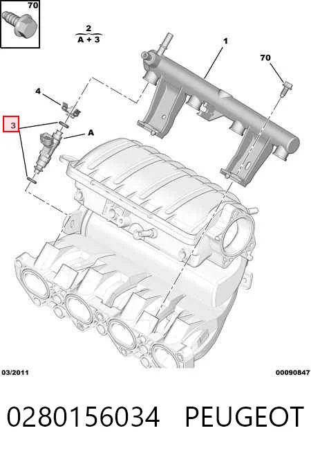 0280156034 Peugeot/Citroen Топливные форсунки