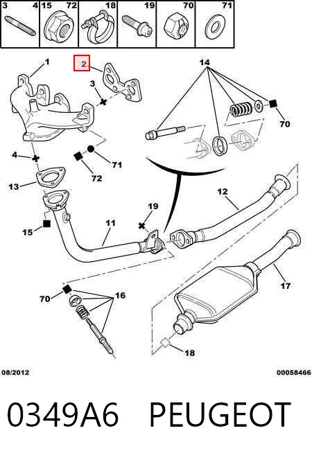 Прокладка коллектора выпуск на Peugeot 405 I 15B