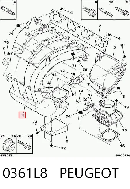 Коллектор впускной Peugeot 406 8B