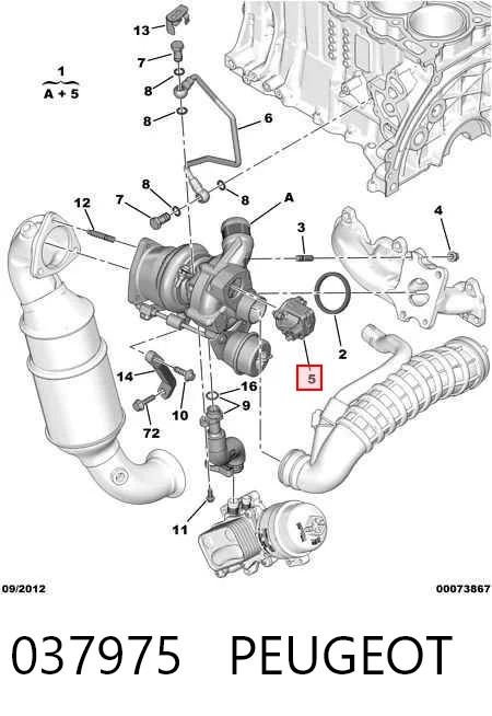 037975 Peugeot/Citroen Клапан рециркуляции наддувочного воздуха турбины