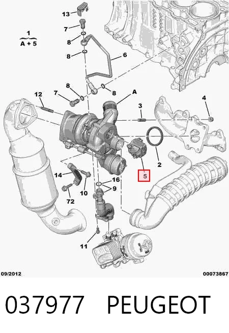 037977 Peugeot/Citroen Клапан рециркуляции наддувочного воздуха турбины